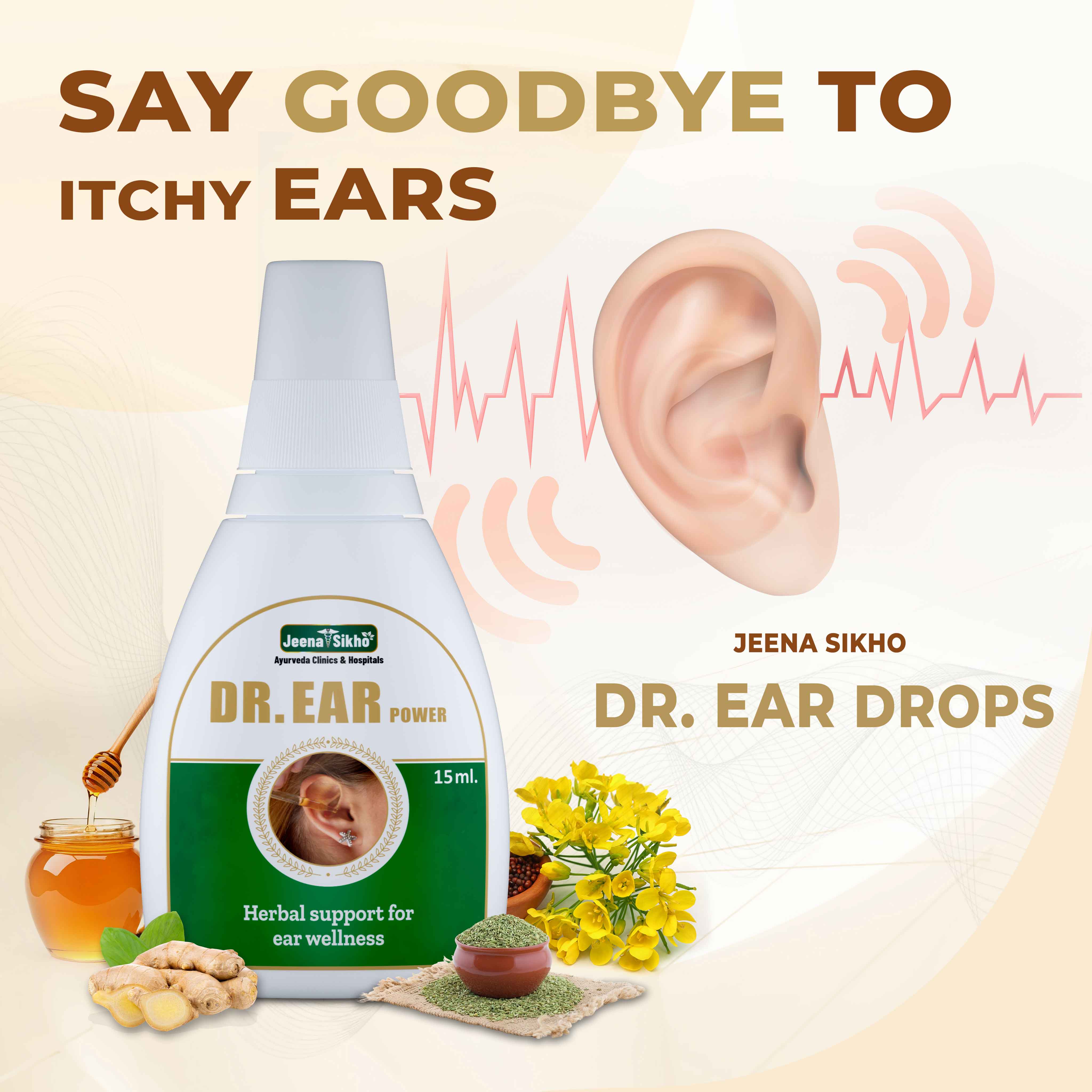 Dr. Ear Power | Ayurvedic Ear Drops for Wax, Itching, Pain & Hygiene