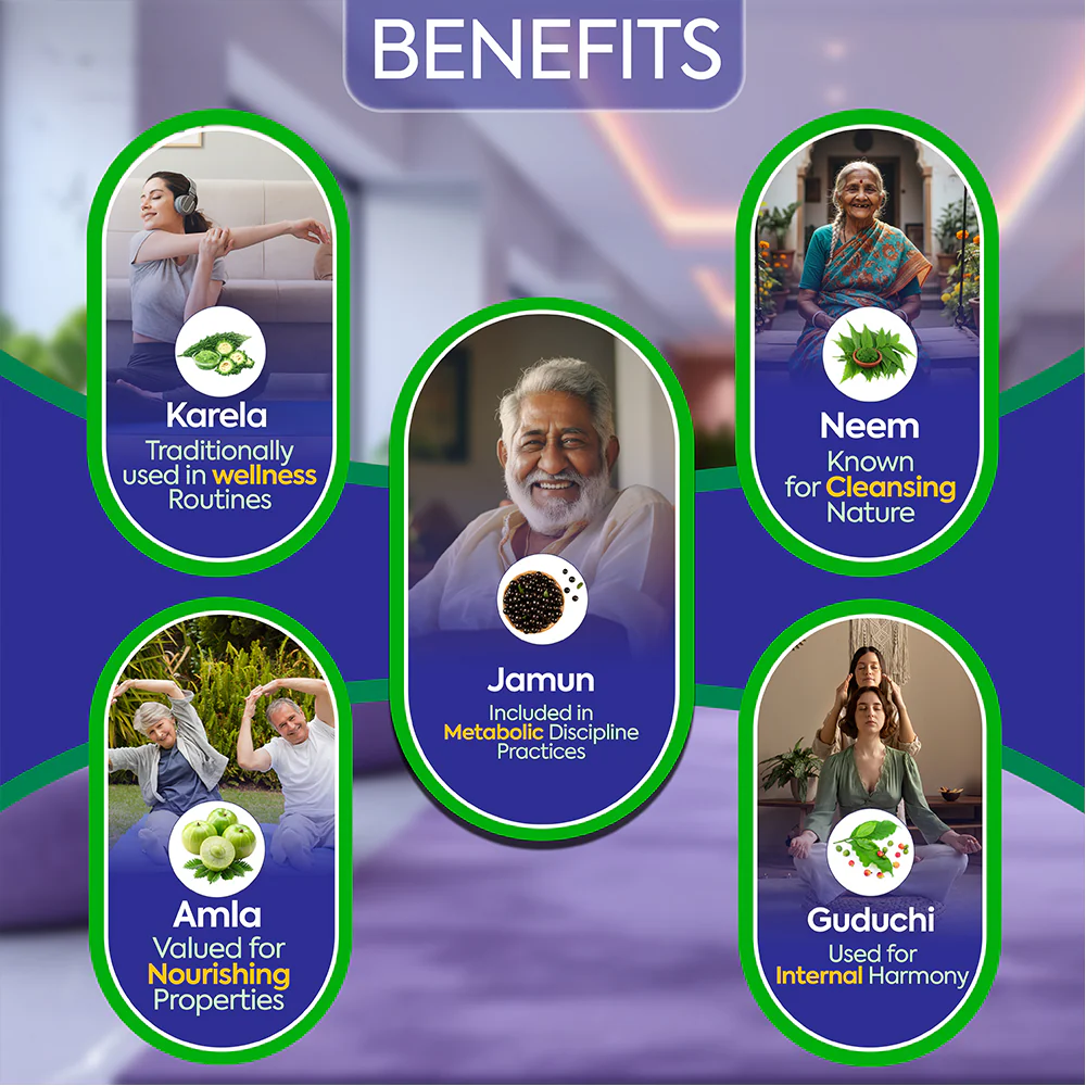 Glycoveda Advance | Ayurvedic Herbal Tablets with Neem, Amla & Jamun | Maintains Daily Metabolic Balance & Herbal Wellness Routine - Image 3