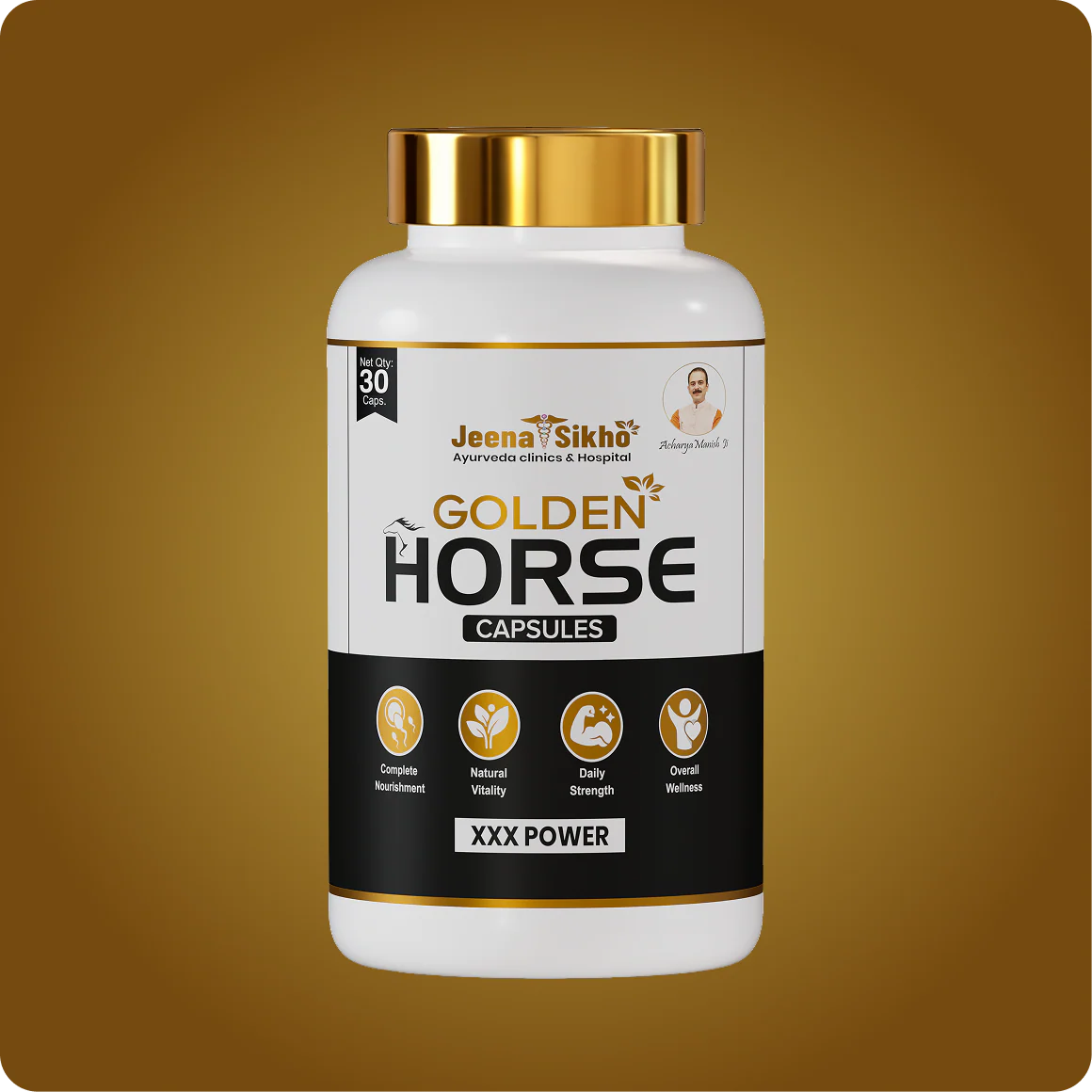 Golden Horse Capsules | Ayurvedic Herbal Vitality Supplement for Men | Support Natural Energy, Strength & Stamina - Image 3