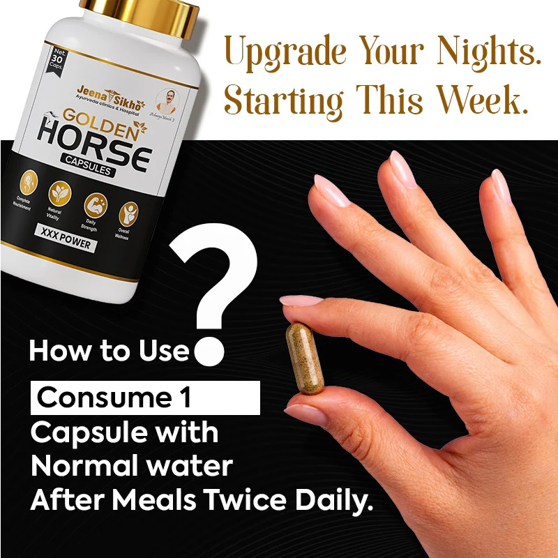 Golden Horse Capsules | Ayurvedic Herbal Vitality Supplement for Men | Support Natural Energy, Strength & Stamina - Image 5