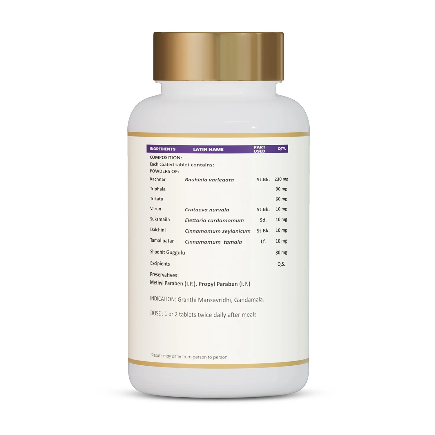 Granthi Vati | Herbal help for abnormal tissue growth | With Kachnar, Suksmaila, Varun | For internal balance - Image 8