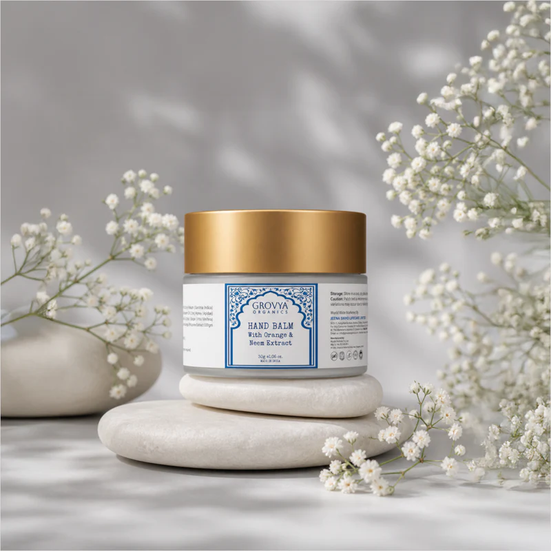 Hand Balm with Orange & Neem Extract | Ayurvedic Hand Cream with Aloe Vera, Almond Oil, & Honey | Moisturising Hand Care for Soft, Smooth & Nourished Skin - Image 4