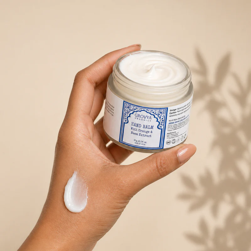 Hand Balm with Orange & Neem Extract | Ayurvedic Hand Cream with Aloe Vera, Almond Oil, & Honey | Moisturising Hand Care for Soft, Smooth & Nourished Skin - Image 6