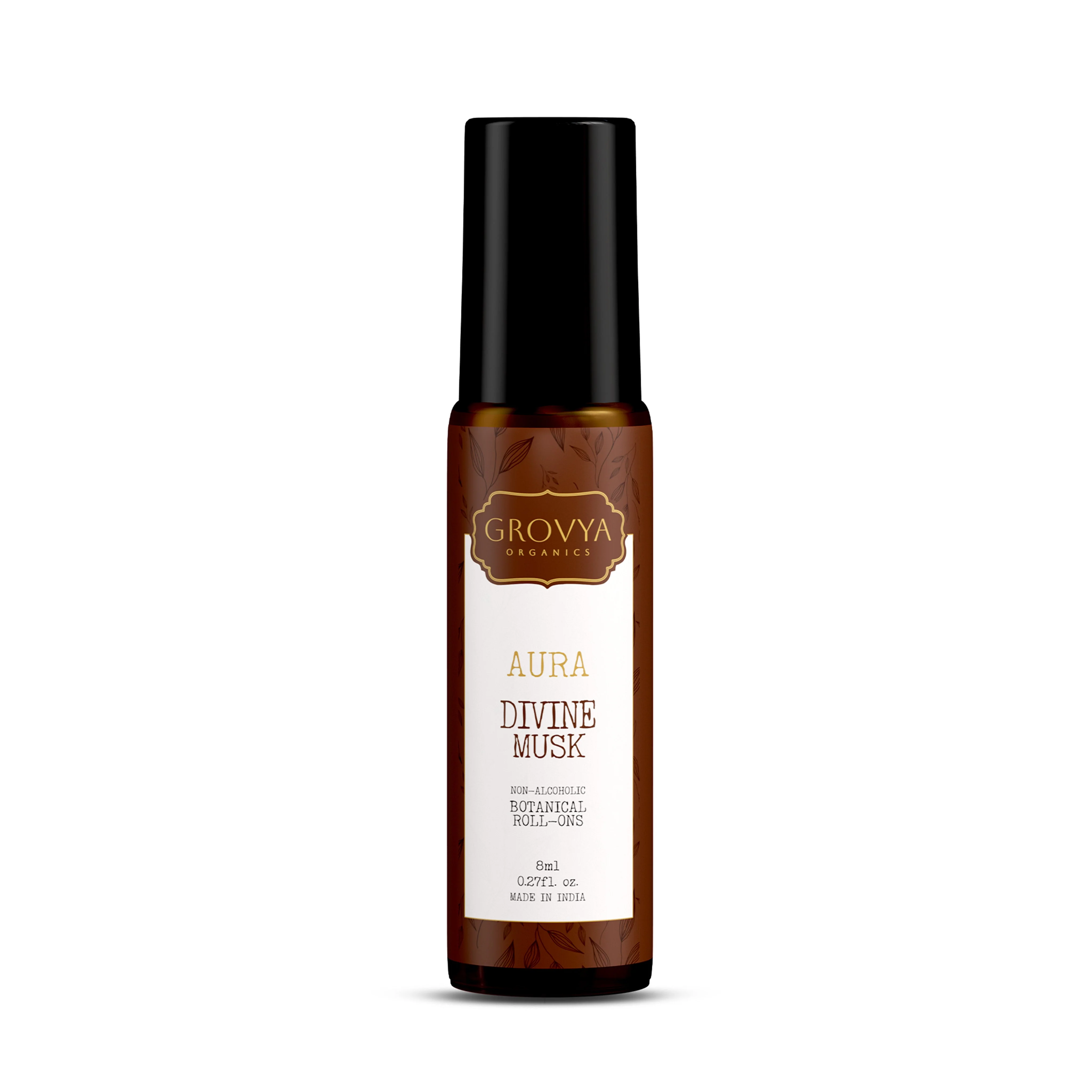 Grovya Organics Aura Divine Musk Roll-On | Soft Musk Perfume Oil with Botanical Accords & Essential Oils | Alcohol-Free Long-Lasting Fragrance - Image 3
