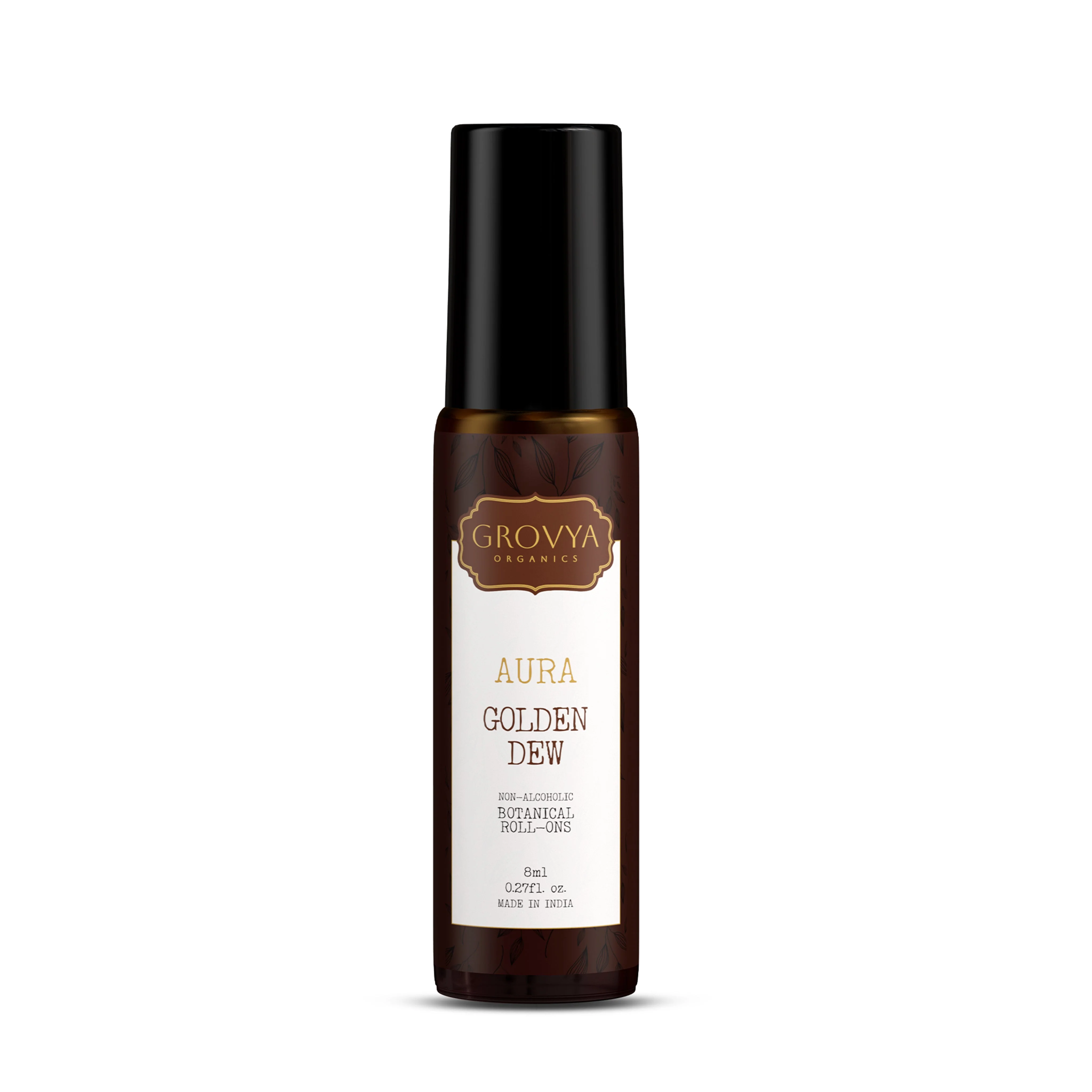 Grovya Organics Aura Golden Dew Roll-On | Natural Floral Perfume Oil with Rose & Mimosa | Alcohol-Free Long-Lasting Fragrance - Image 4