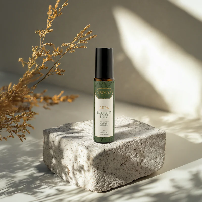 Grovya Organics Aura Tranquil Halo Roll-On | Soothing Natural Perfume Oil with Aroma Compounds & Essential Oils | Alcohol-Free Long-Lasting Fragrance - Image 6