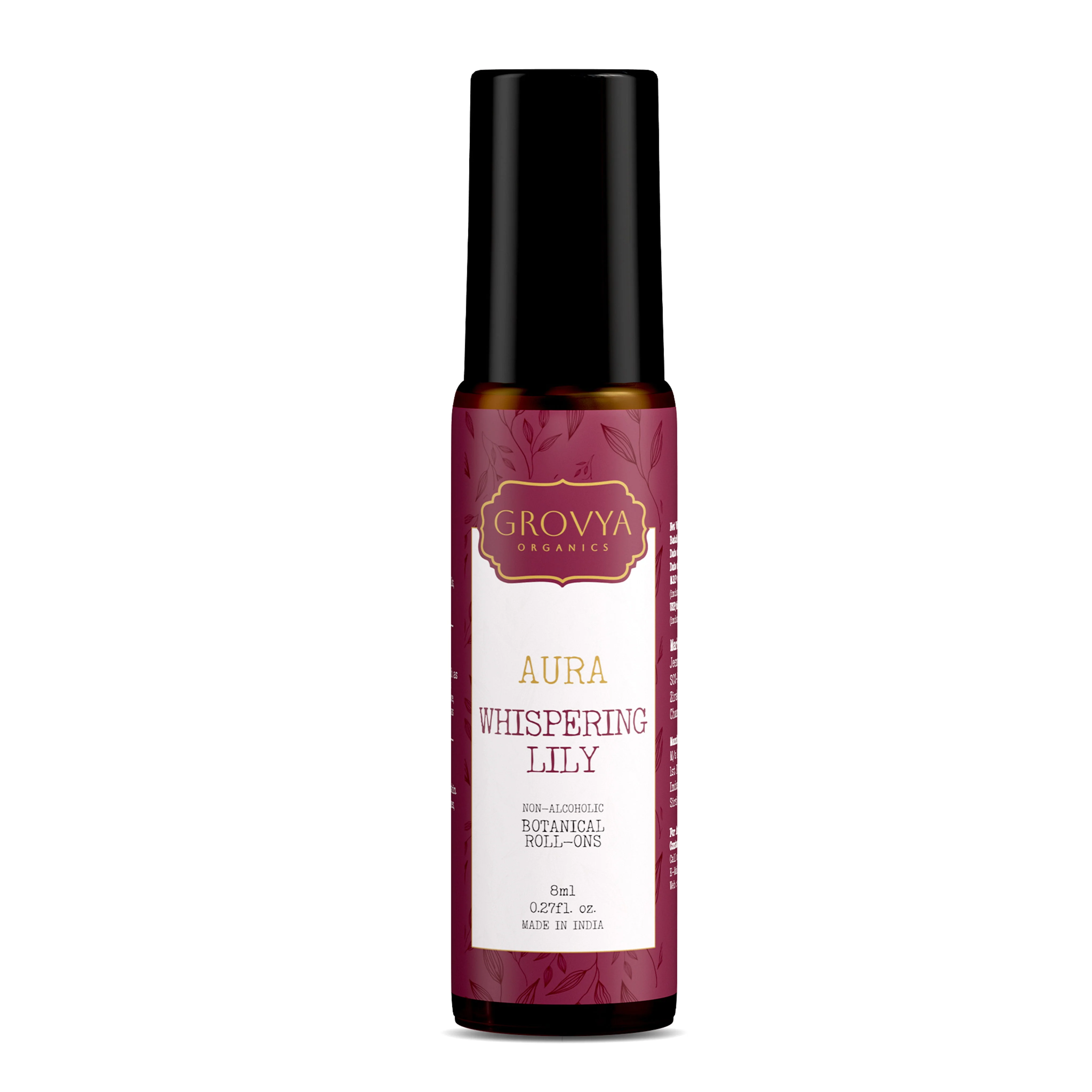 Grovya Organics Aura Whispering Lily Roll-On | Soft Floral Perfume Oil with Lily Extracts & Natural Oils | Alcohol-Free Long-Lasting Fragrance - Image 3