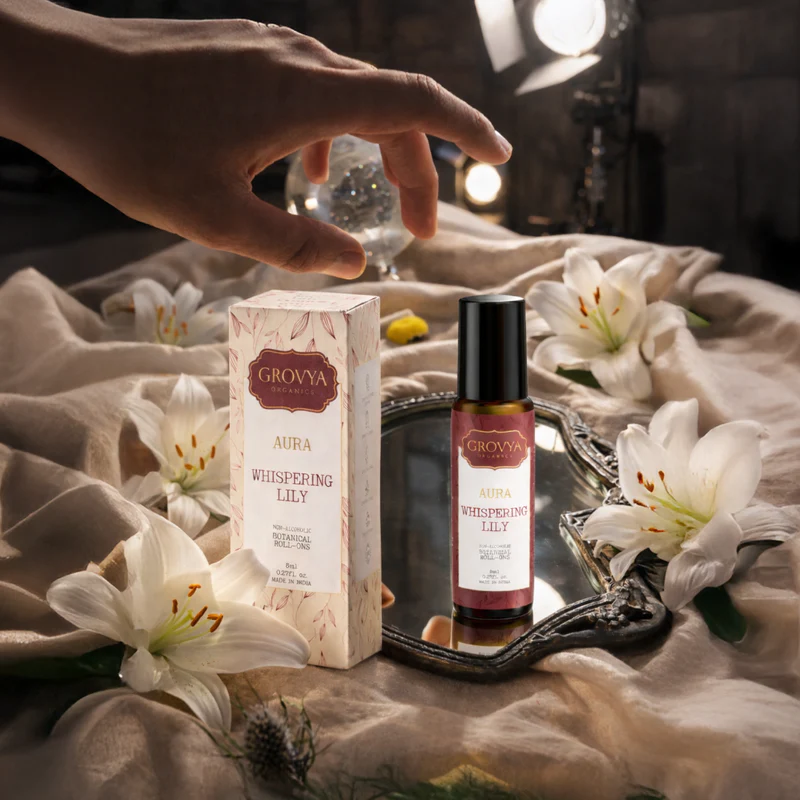 Grovya Organics Aura Whispering Lily Roll-On | Soft Floral Perfume Oil with Lily Extracts & Natural Oils | Alcohol-Free Long-Lasting Fragrance - Image 7
