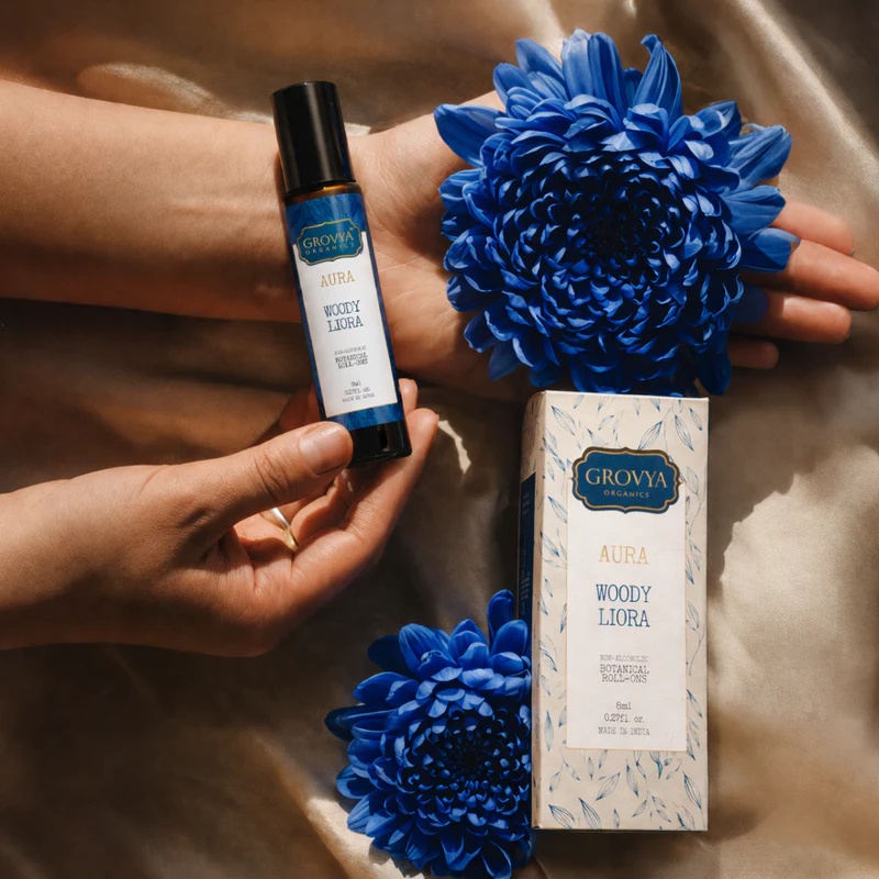 Grovya Organics Aura Woody Liora Roll-On | Natural Woody Perfume Oil with Amber Resin & Essential Oils | Alcohol-Free Long-Lasting Fragrance - Image 6