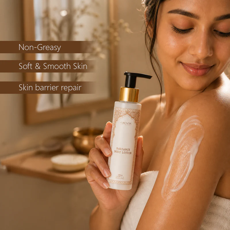 Radiance Body Lotion | Ayurvedic Body Lotion with Almond, Wheatgerm, Mulberry, Ricebran, Jasmine & Mogra Extracts | Herbal Body Care Lotion - Image 7
