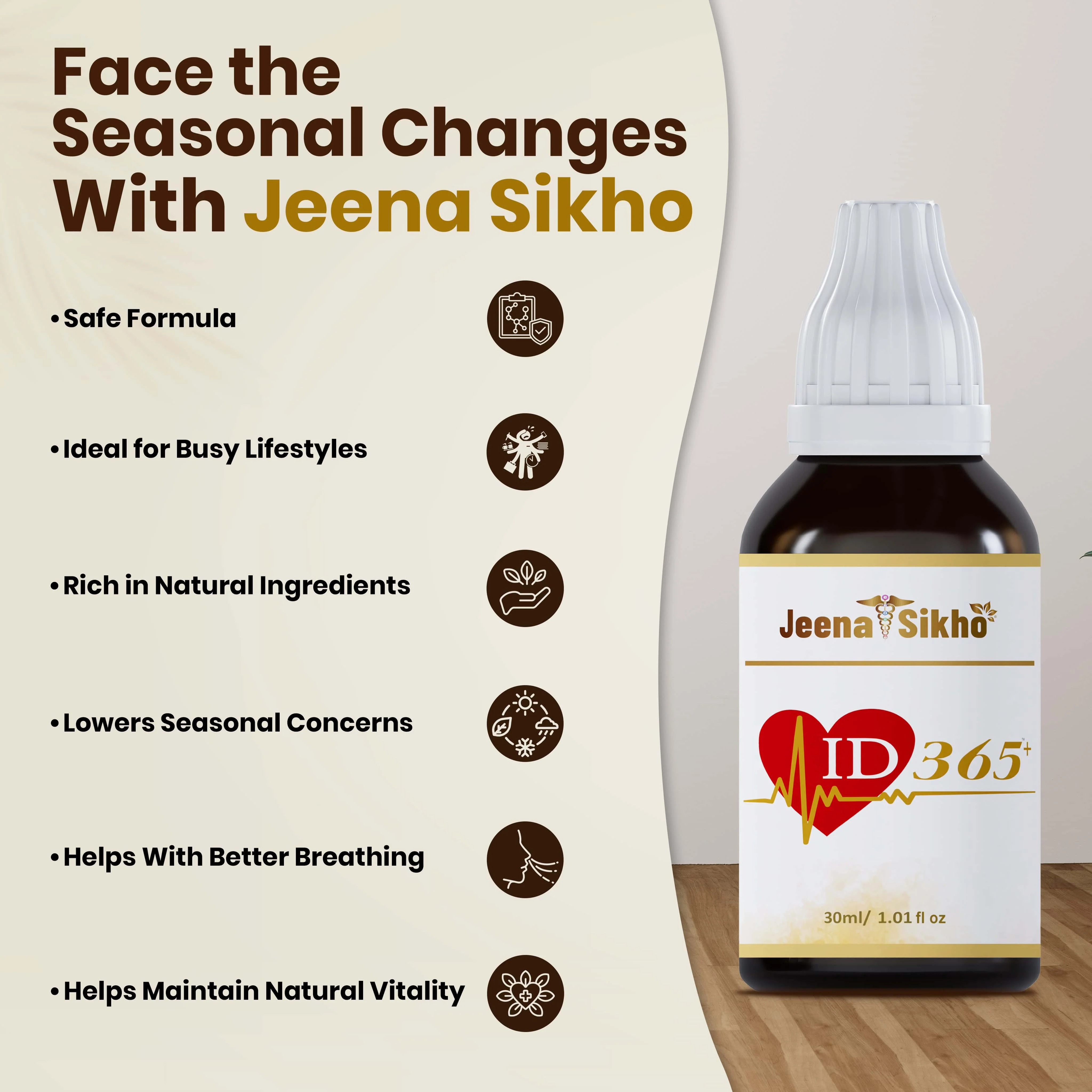 ID 365 Drops | Ayurvedic Immunity Booster, Respiratory & Seasonal Wellness Support - Image 3