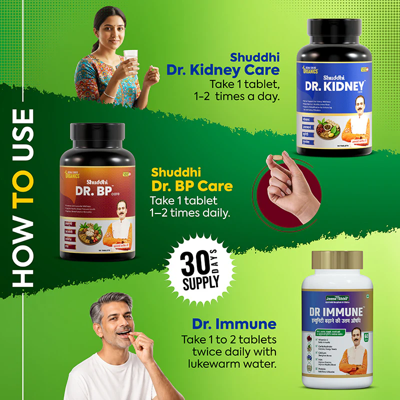6-in-1 Ayurvedic Tablet Combo | Dr. Liver, Dr. BP Care, Dr. Madhu Care, Dr. Sukoon, Dr. Immune & Dr. Kidney Care | Complete Daily Wellness Routine | With Giloy, Arjun & Ashwagandha - Image 6