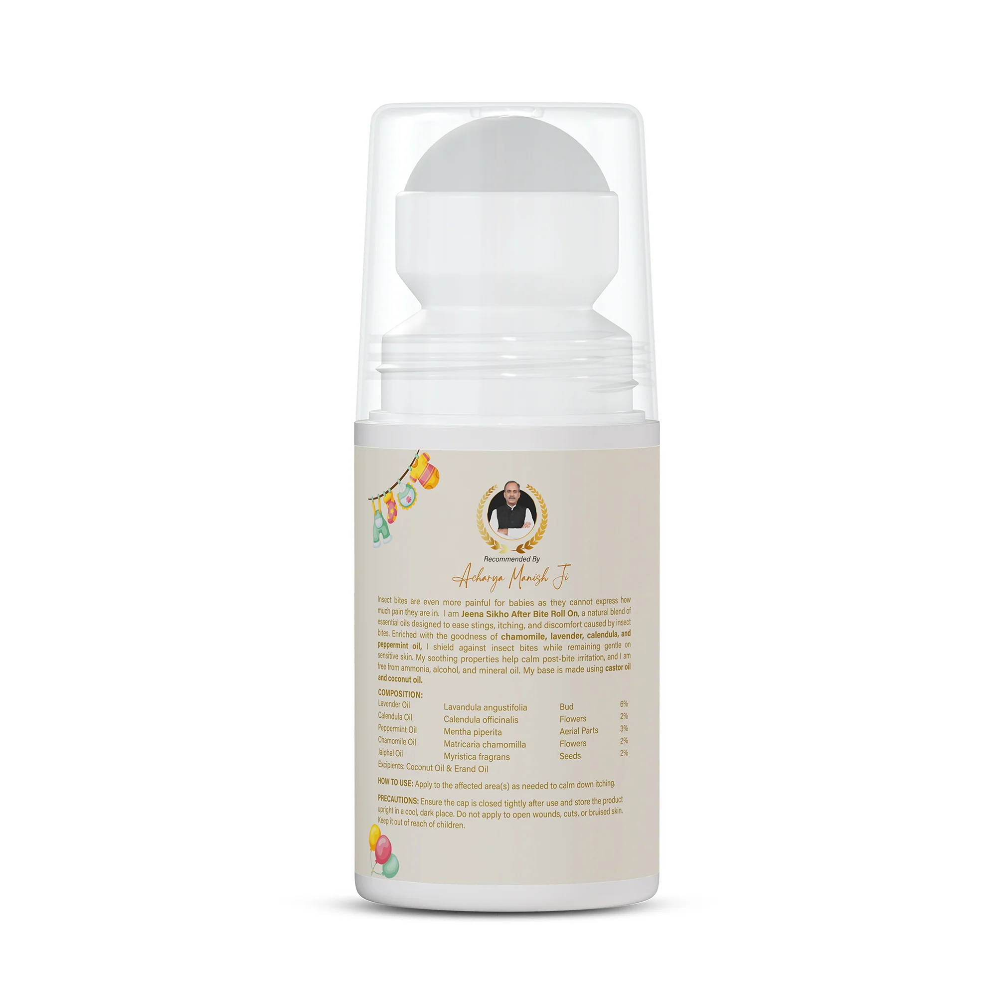After Bite Roll-On | With Lavender, Calendula & Jaiphal Oils | Helps Soothe Skin After Insect Bites | Suitable for Babies Aged 3+ Months | 40 m - Image 8