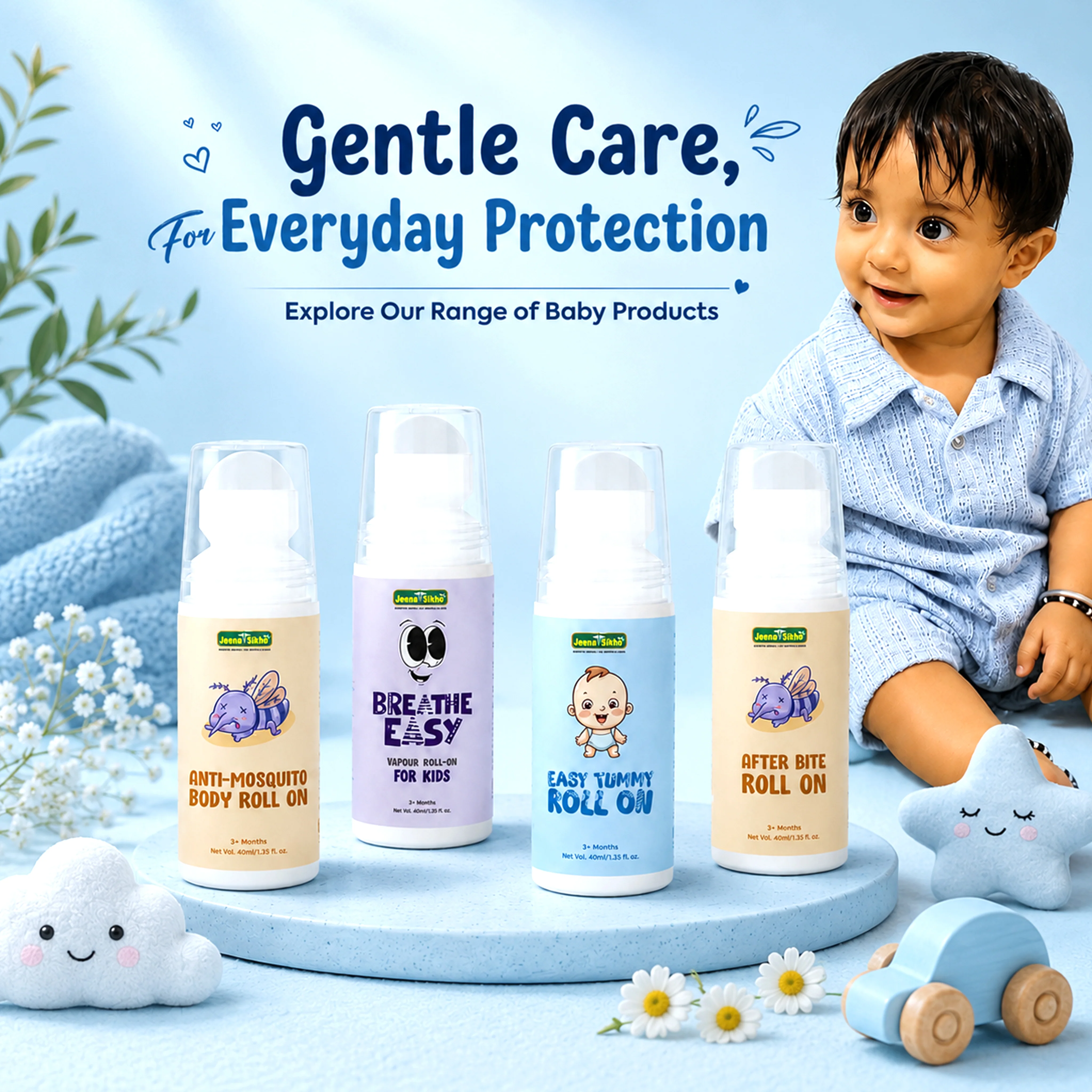 Easy Tummy Roll On | Ayurvedic Baby Roll On with Hing, Saunf & Peppermint Oils | Gentle Baby Tummy Massage Oil for Colic, Gas & Bloating Comfort, 40 ml - Image 7