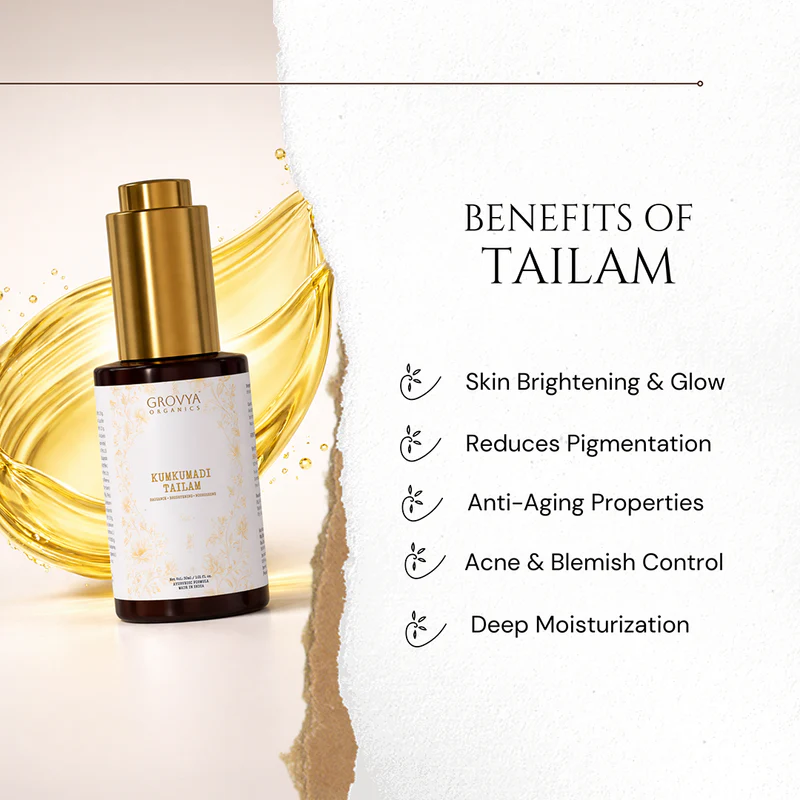Kumkumadi Tailam | Natural Facial Oil for Radiance, Skin Nourishment & Even Skin Tone - Image 4