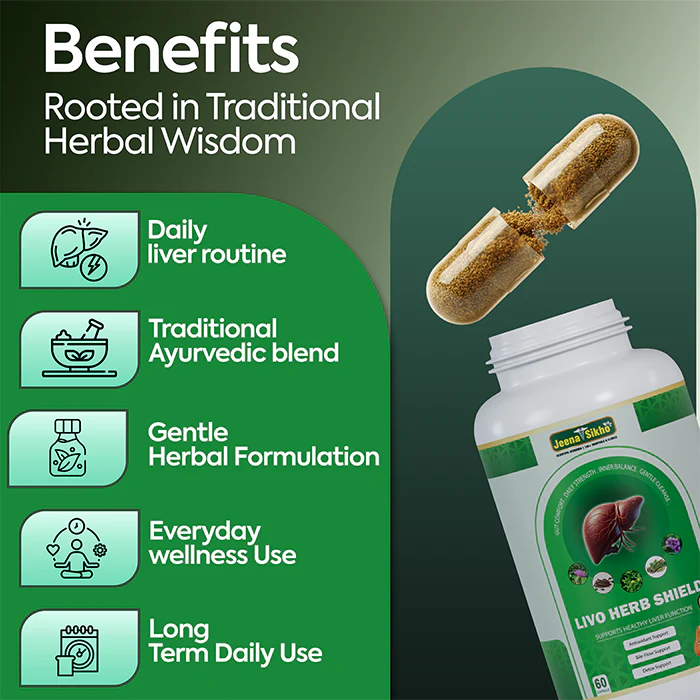 Livo Herb Shield | Ayurvedic Liver Care with Kalmegh, Kutki, & Guduchi | For Daily Liver Protection, Detox & Metabolic Balance | Maintains Healthy Liver Function - Image 3