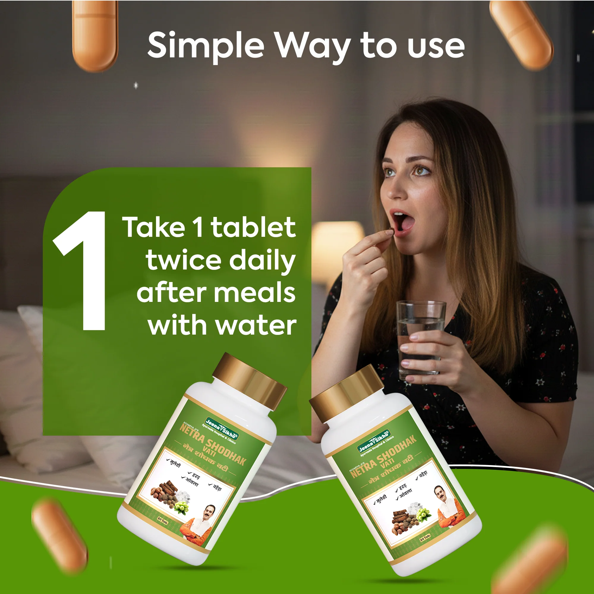 Netra Shodhak Vati | Ayurvedic Eye Care Tablets with Amla, Baheda & Mulethi | Helps with Vision, Eye Comfort & Daily Eye Wellness - Image 5