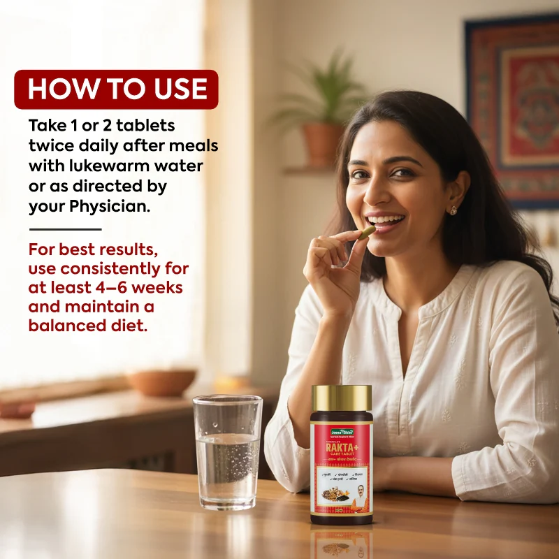 Rakta+ Care Tablets – Ayurvedic support for Blood Purification, Clear Skin & Liver Detox - Image 4