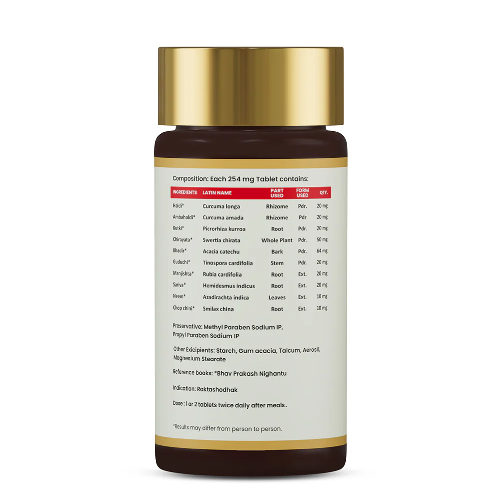Rakta+ Care Tablets – Ayurvedic support for Blood Purification, Clear Skin & Liver Detox - Image 6