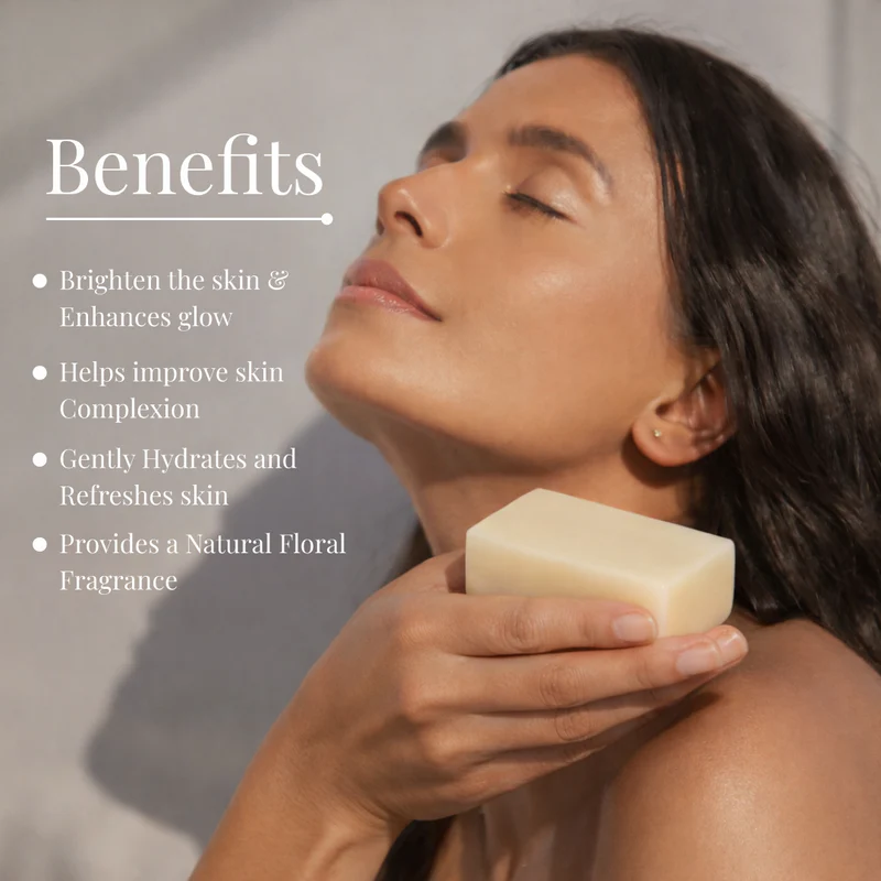 Rose Handmade Bar| Ayurvedic Bathing Soap for Soft, Hydrated & Fresh Skin - Image 4