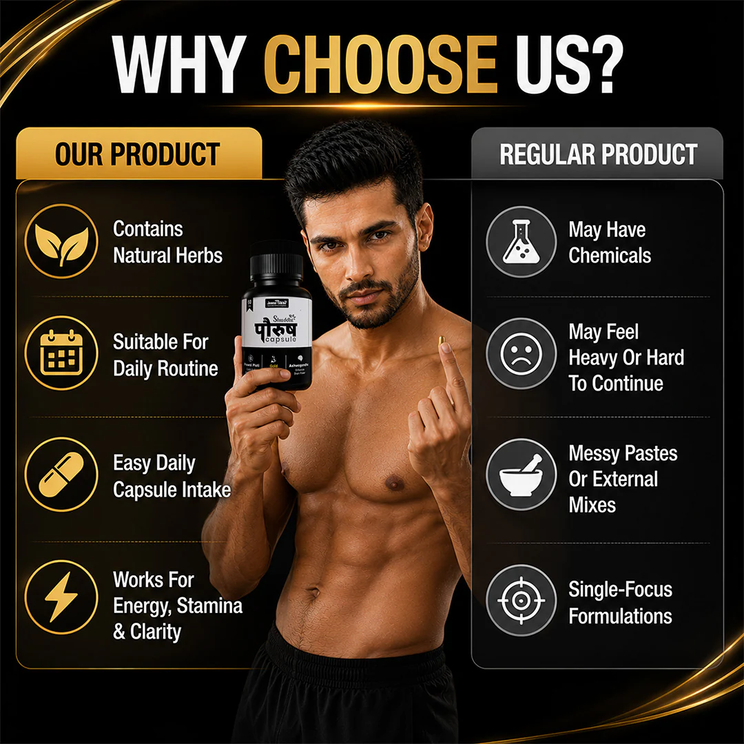 Shuddhi Paurush Capsules for Men | Strength, Stamina & Masculine Vitality Support - Image 6
