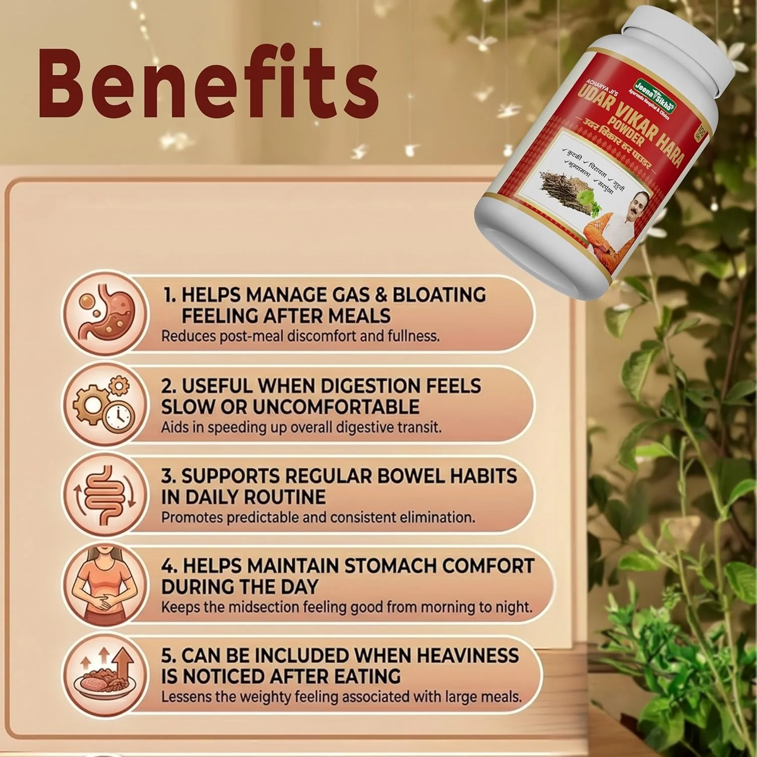 Udar Vikar Hara Powder | Ayurvedic Digestive & Gut Health Support | Gas & Acidity - Image 3