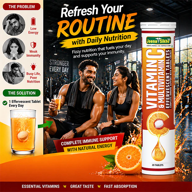 Vitamin C & Multivitamin Effervescent Tablets | Helps with Immunity, Skin Health & Daily Energy | Fizz Tablets for Easy Consumption - Image 2