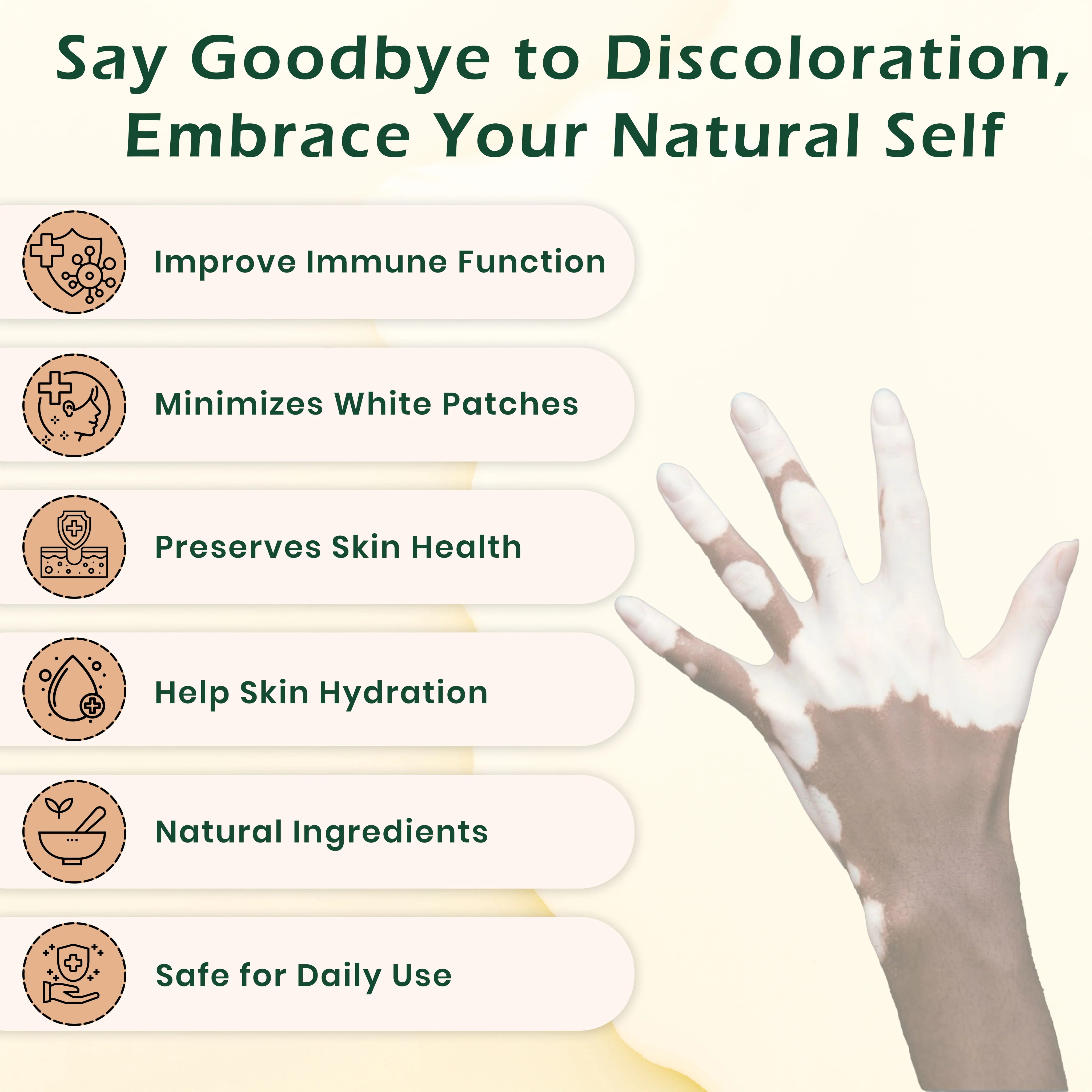Vitiligo Tablets | Ayurvedic Skin Pigmentation & Skin Wellness Support - Image 3